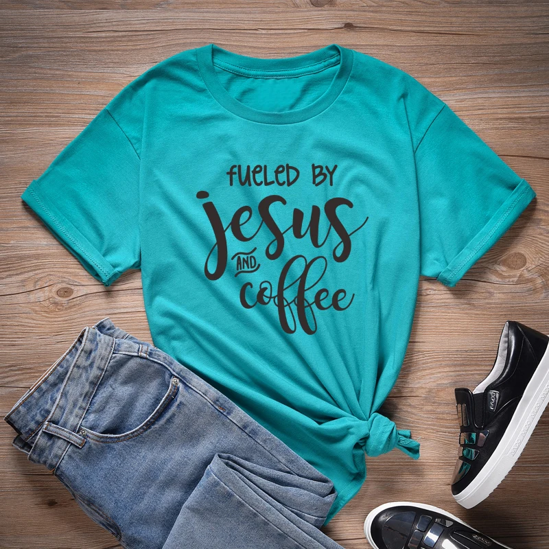 Женская футболка ONSEME с принтом Иисуса и кофейного цвета | одежда