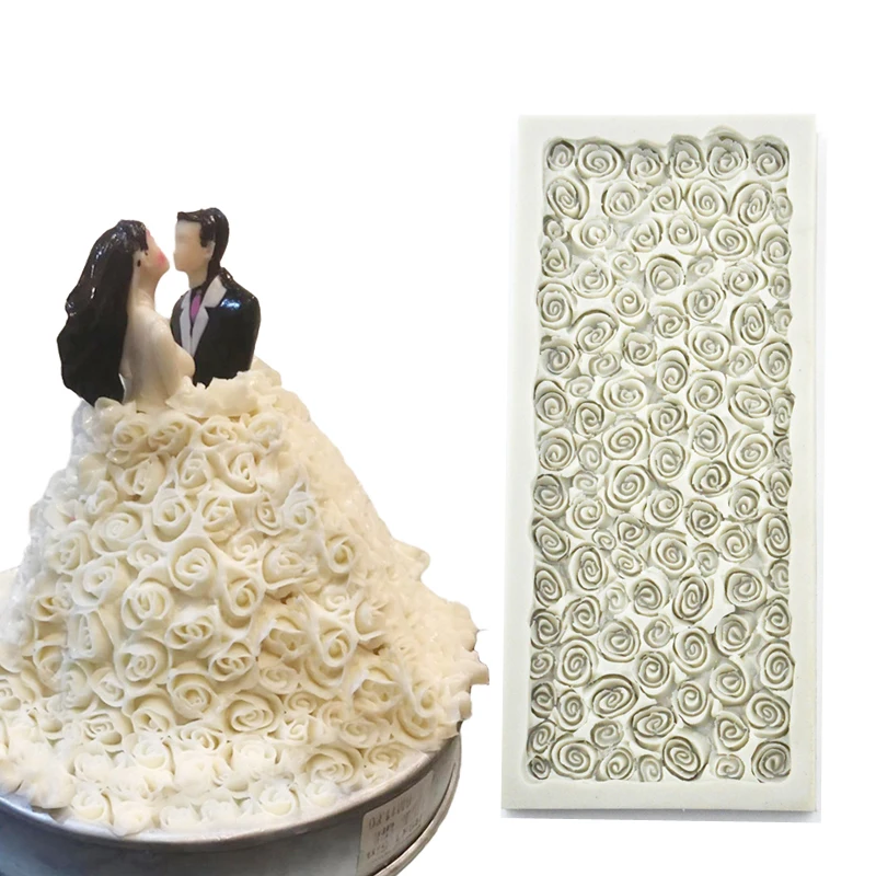 Силиконовая форма для торта с оборками листьями цветами ракушками узором