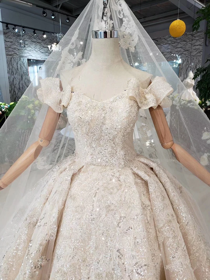 Специальное свадебное платье с открытыми плечами со шнуровкой сзади Свадебное