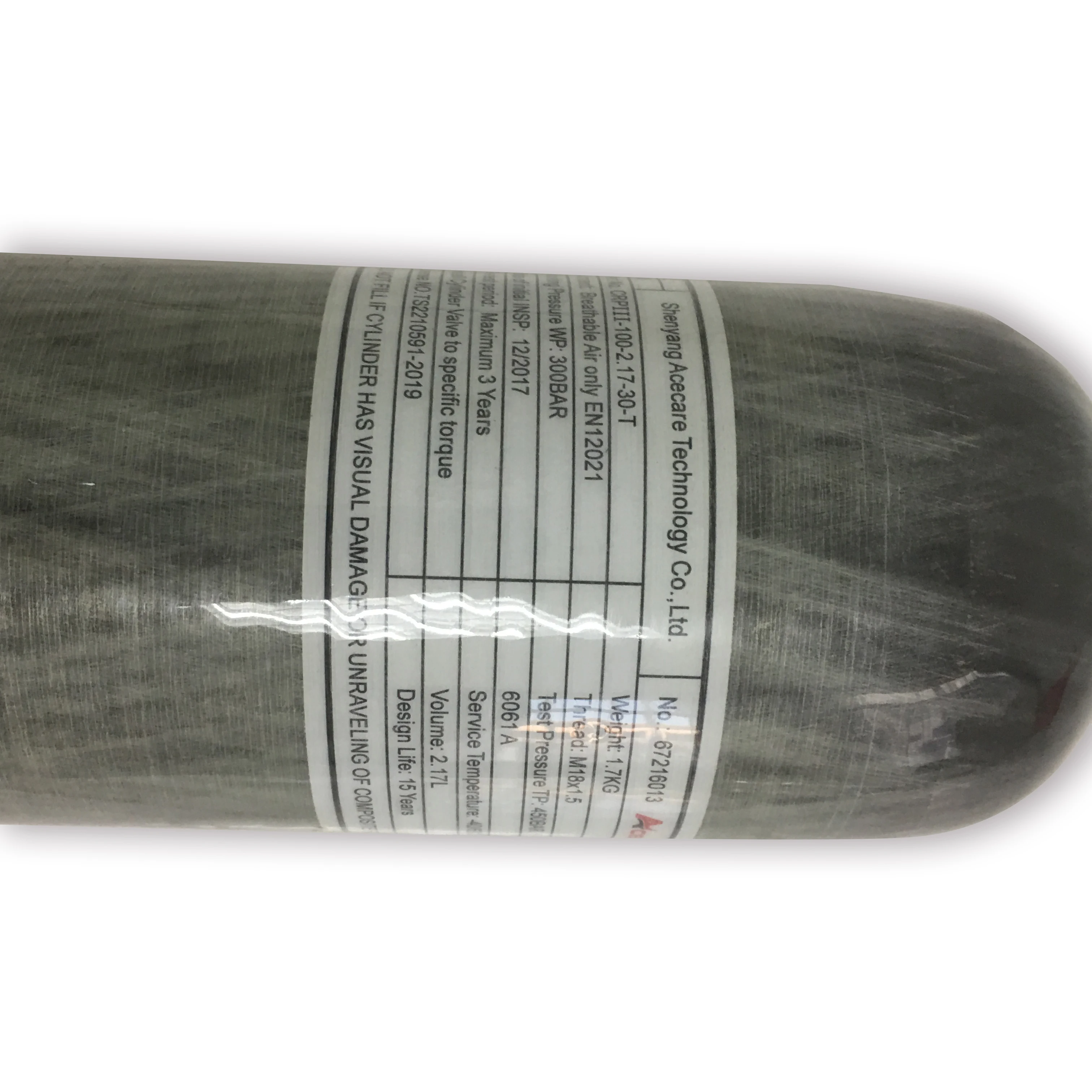 AC1217 Acecare 2.17L углеродное волокно цилиндр 4500Psi CE 300 бар PCP Пейнтбол HPA сжатого воздуха