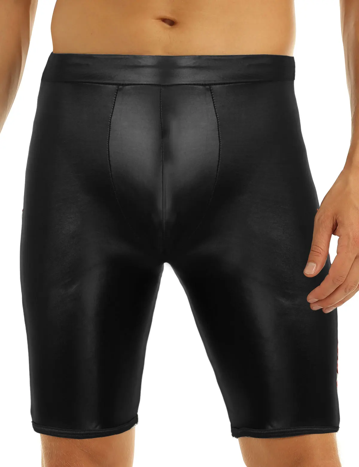 Мужской сексуальный Дышащий Латекс боксер нижнее белье трусы-шорты мужские с