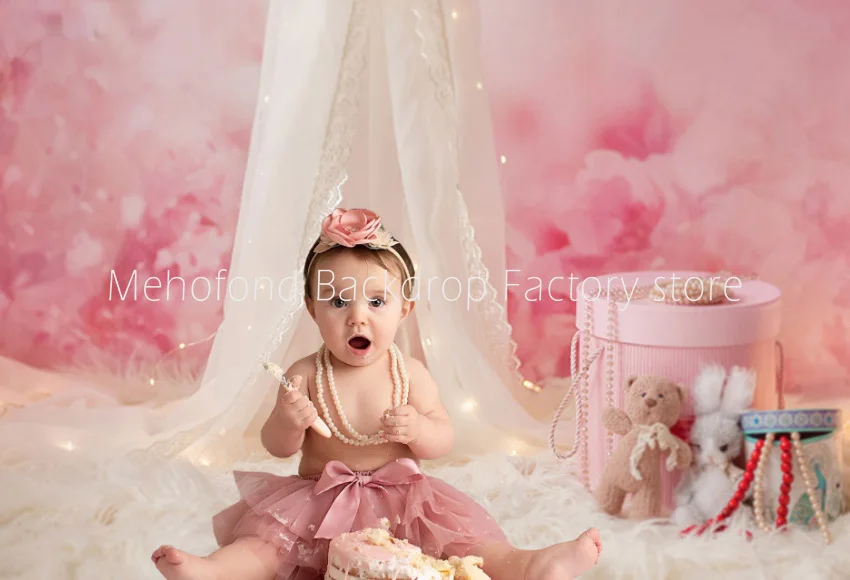 

Mehofond Photography Background Pink Dream Fantasy Flower Girl Birthday Party Baby Kid Cake Smash Portrait Backdrop Photo Studio