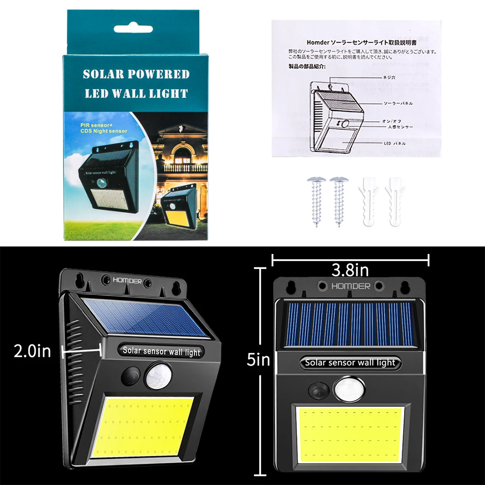 4 шт. светодиодный движения Сенсор солнечный светильник наружные садовые