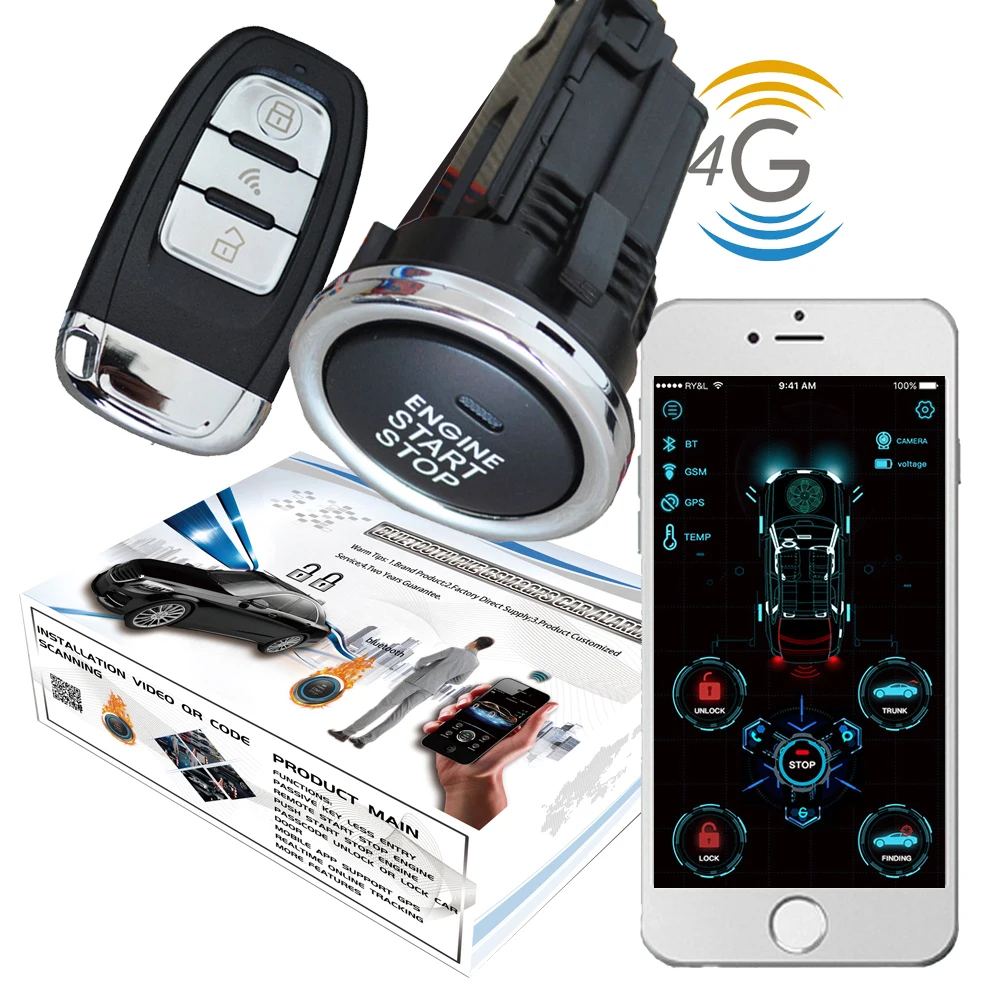 cardot 4g gps gsm Smart Pke дистанционный пусковой пульт дистанционного стартера для запуска двигателя Pke Автосигнализация Дистанционный Запуск Стоп