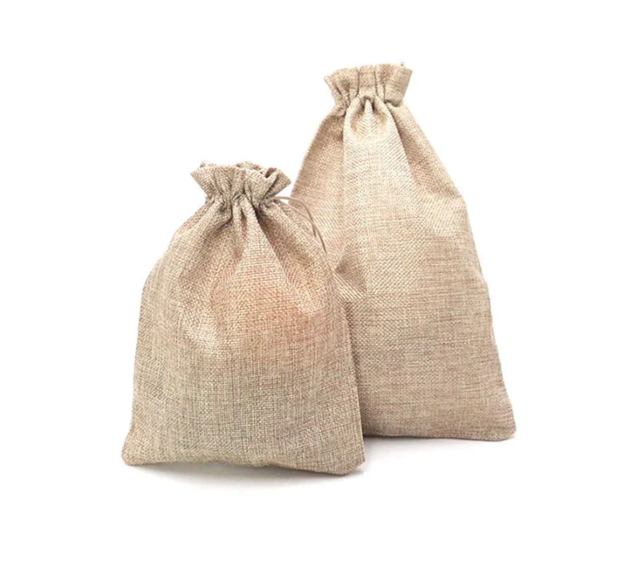 

10PCS 17x23cm/20x30cm Jute Drawstring Burlap Bags Wedding Favor Christmas Gift Sacks Jewelry Pouches Packing Storage Bag