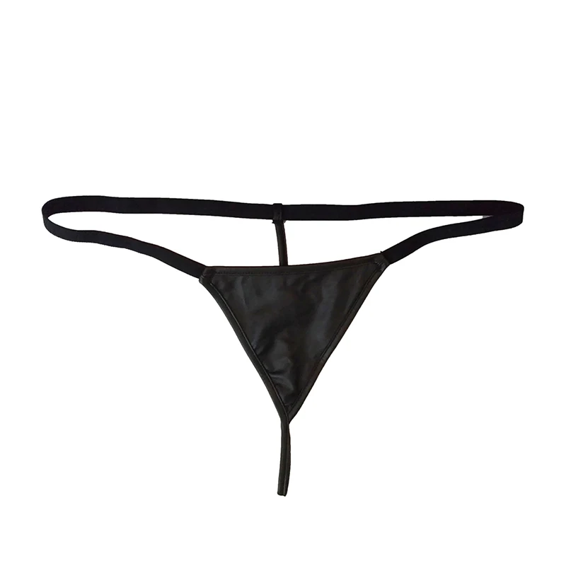 

Women Mini Low Waist Underwear T-back Bikini Thong Sexy Faux Leather Slip Fashion Cozy Lingerie Breathable Comfort Underpant