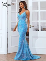 missord v neck backless prom dresses women sequin party evening maxi floor length new year eve bodycon fashion long blue dress