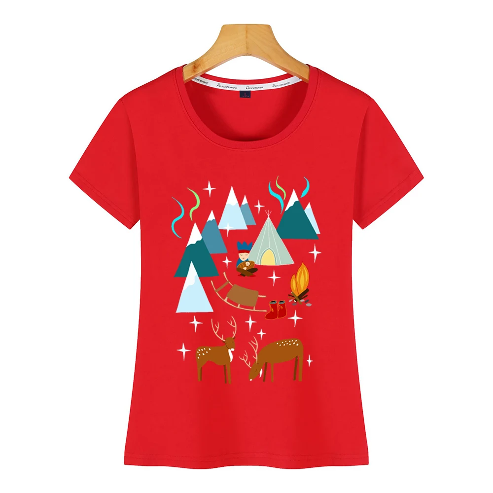 Женская футболка с принтом саами в северной Норвегии ночное время полярным
