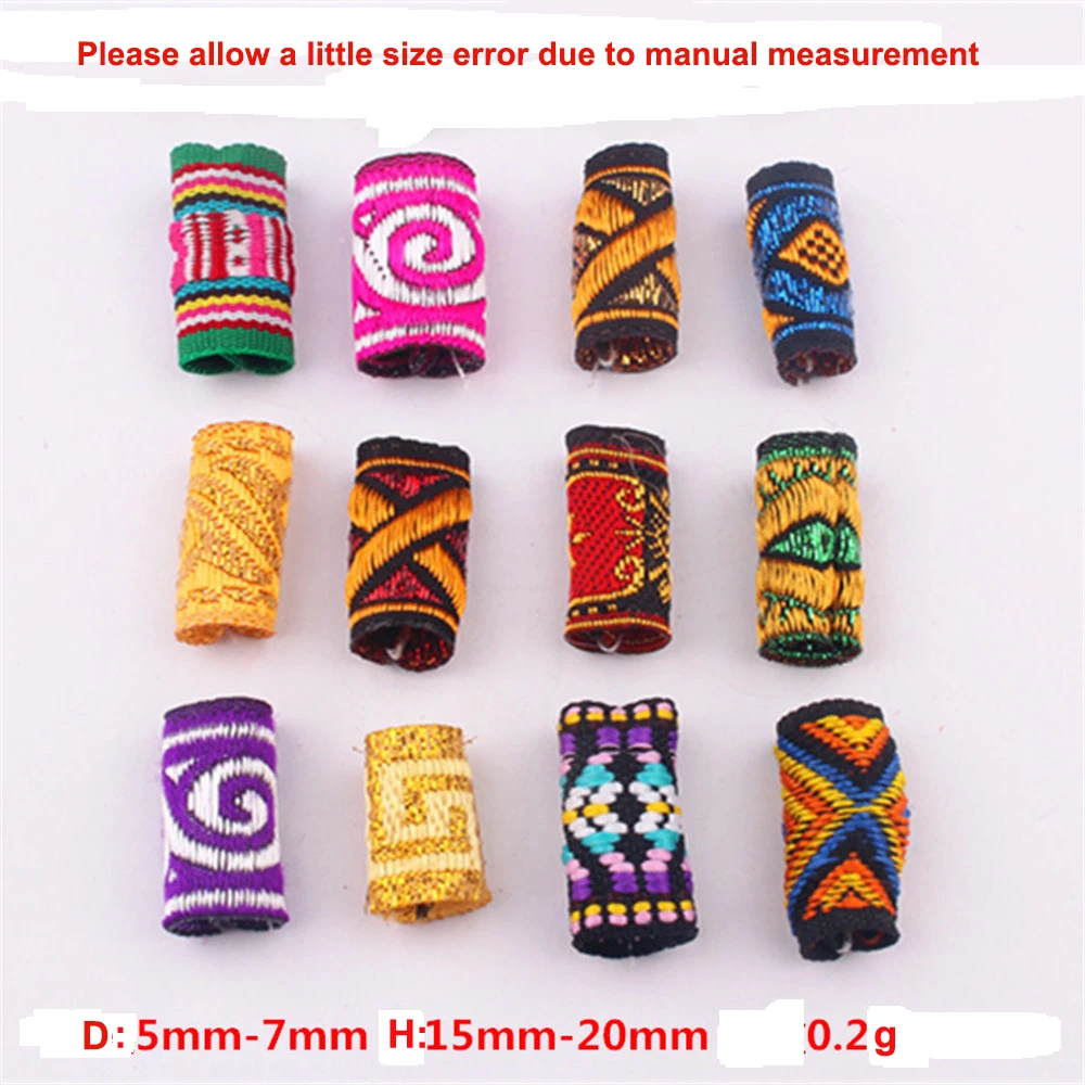 5 шт. разноцветные тканевые косы для волос Dread Dreadlock бусины кольца размер