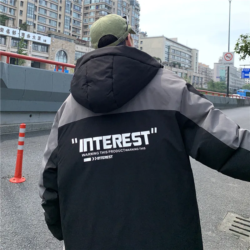 Large Size M-7XL 2022 Autumn Winter Hooded Cotton-Padded Jacket Mens Hip Hop Loose Thick Warm Cargo Coats Streetwear Top Parkas