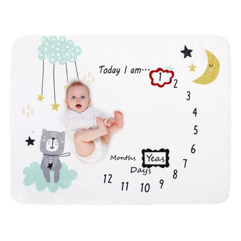 

Baby Monthly Record Growth Milestone Blanket Newborn Photography Prop Background P31B