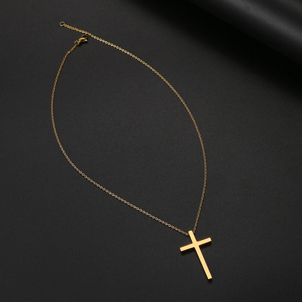 Ожерелье из нержавеющей стали классический крест Иисуса модное большое Стильное