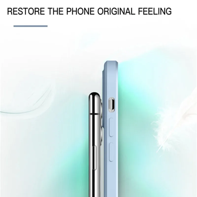 Роскошный квадратный чехол из жидкого стекла для iPhone 11 12 Pro Max 12Mini SE2 8 7 Plus XR X XS
