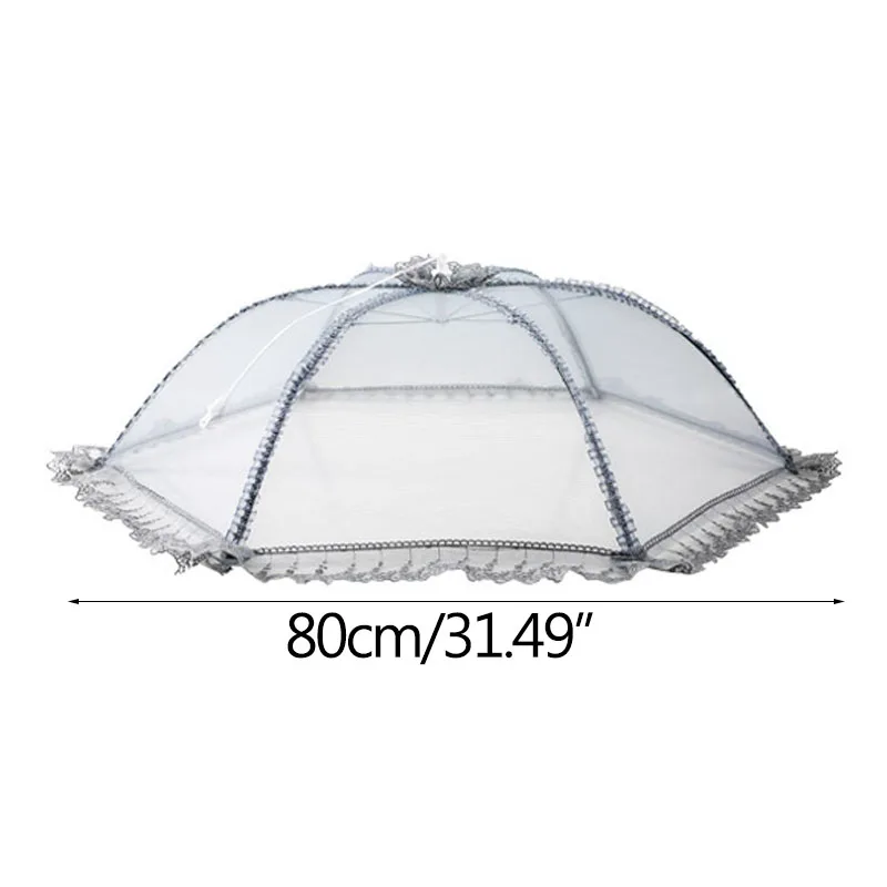 

80CM Foldable Anti-Flies Meal Cover Food Duster Kitchen Supplies Gadgets For Home Kitchen Accessories Net Gauze Vegetable Cover