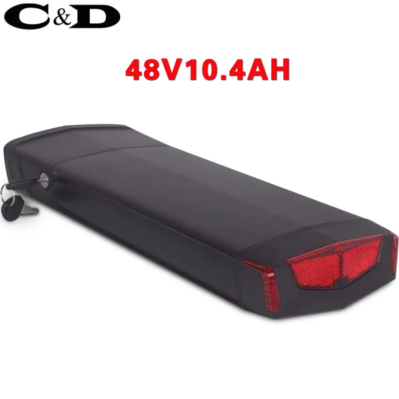 48V10.4AH 2A charger Задняя стойка 48 В батарея 36 В батарея для электровелосипеда 52 В батарея для электровелосипеда для велосипеда литий-ионная аккумуляторная батарея для багажника - Цвет: 48V10.4AH 2A charger