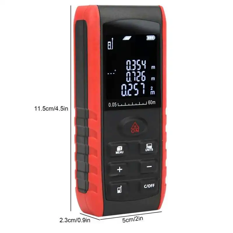 Medidor Лазерная KXL E60 ЖК дисплей Ручной цифровой лазерный дальномер измерительный