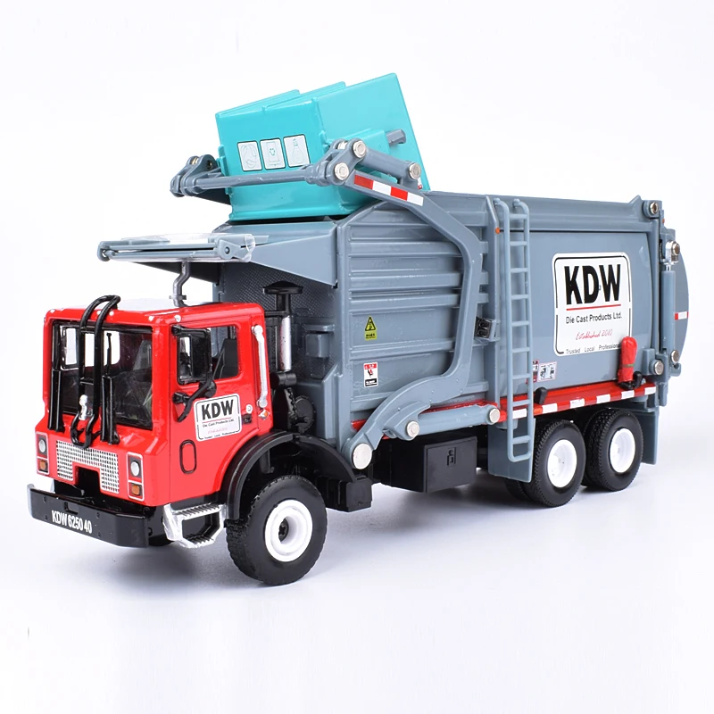

1:24 Alloy Diecast Barreled Garbage Carrier Truck Waste Material Transporter Vehicle Model Hobby Toys For Kids Christmas Gift