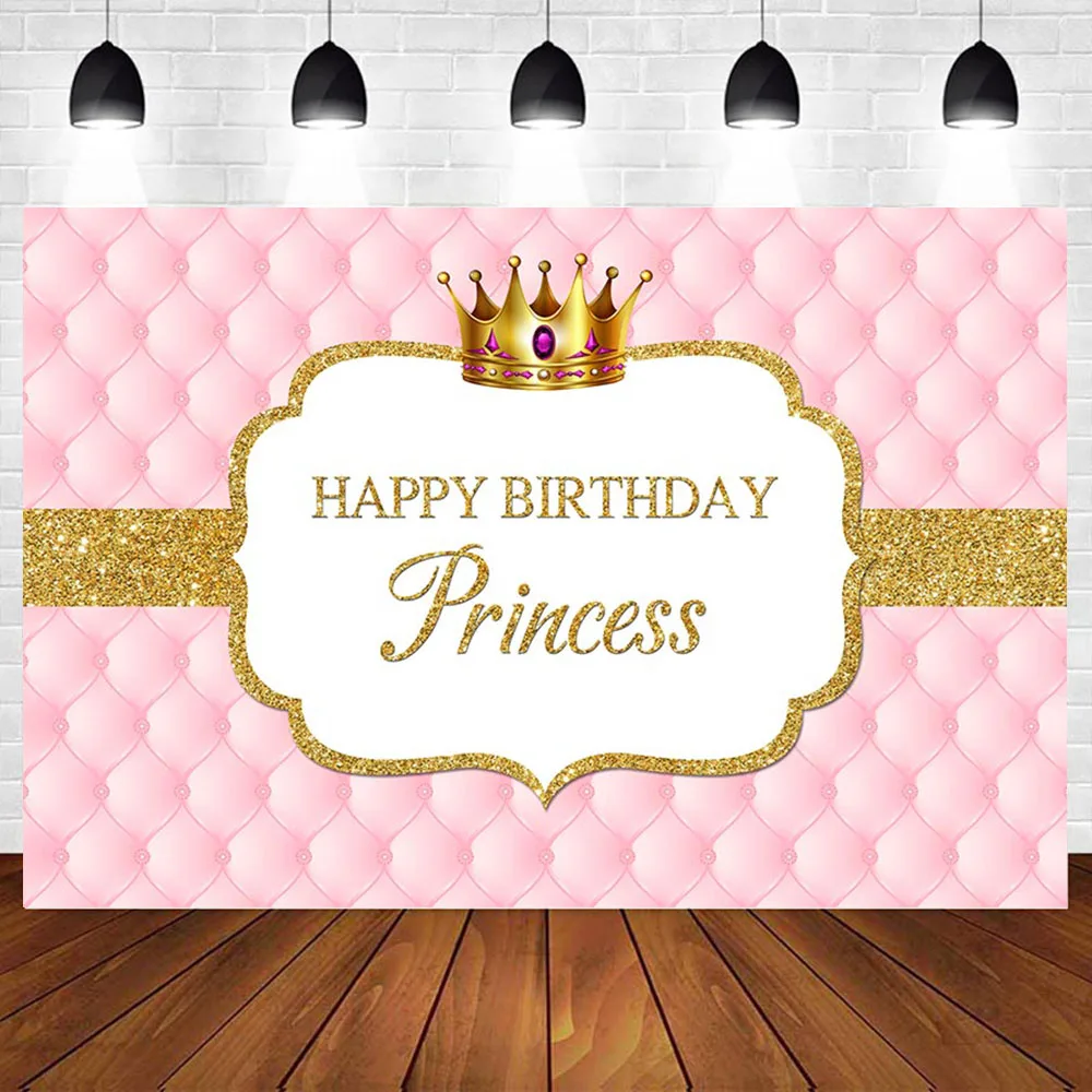 Фон для фотосъемки розовая принцесса Золотая Корона изголовье дивана постер на