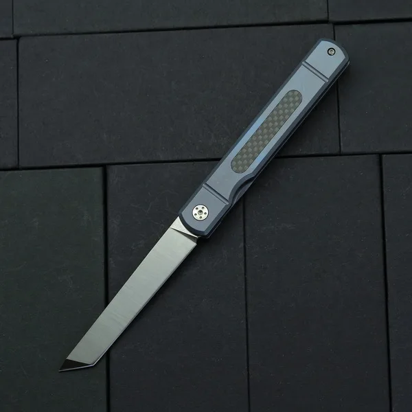 blue style BEKETEN Commander откидной складной нож D2 лезвие Титан+ ручка из углеродного волокна открытый туристический карманный нож EDC инструменты - Цвет: blue style