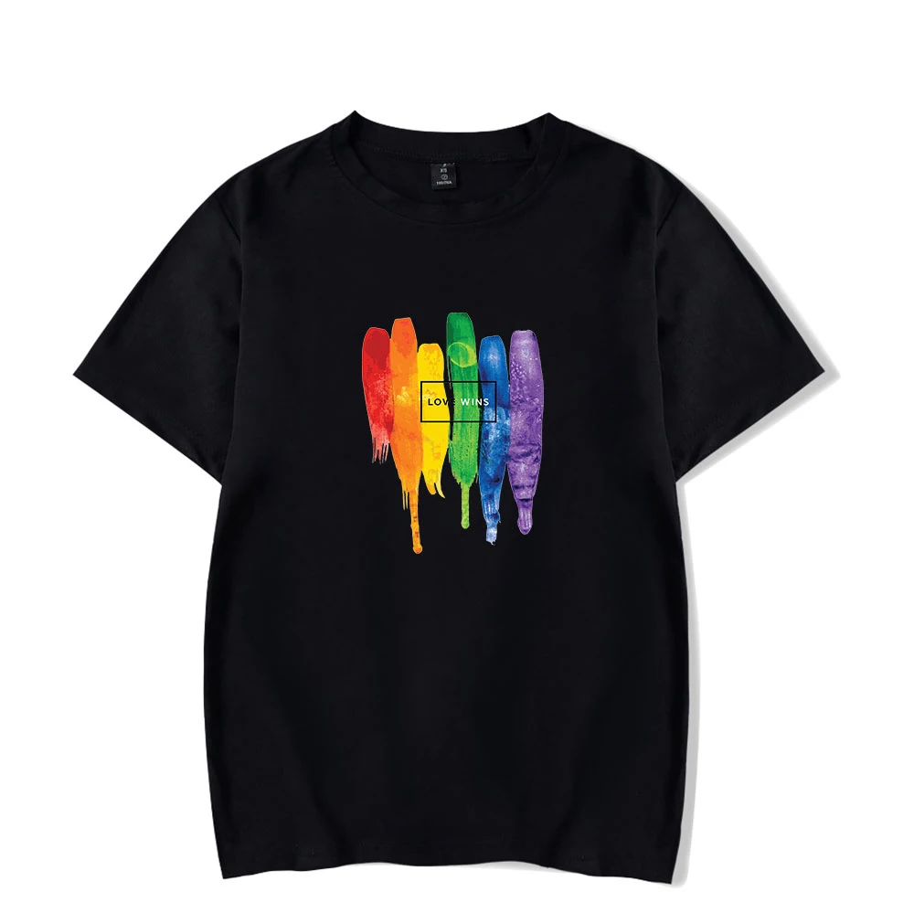 

New Creative LGBT t-shirt Love Wins Unisex t-shirts Casual Style O-neck Short Sleeve Cotton T-shirt Solid Type Tops