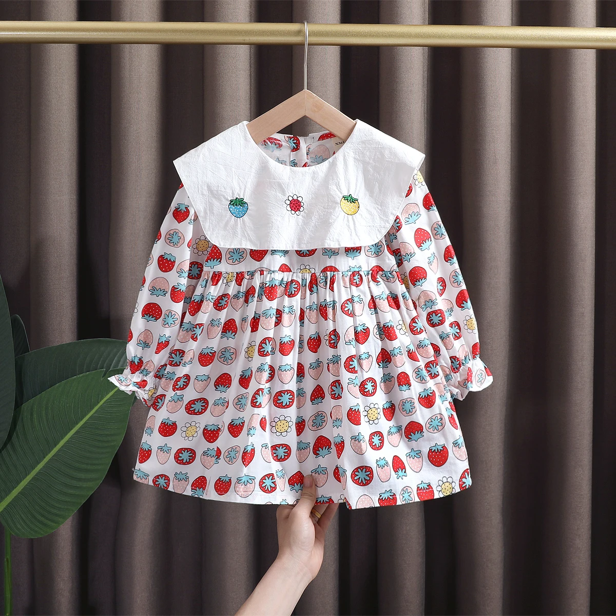 Платье-пачка с длинным рукавом и принтом на 1 год | Детская одежда обувь