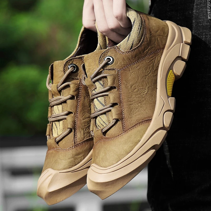 Мужская обувь из натуральной кожи на шнуровке Повседневная Уличная толстой