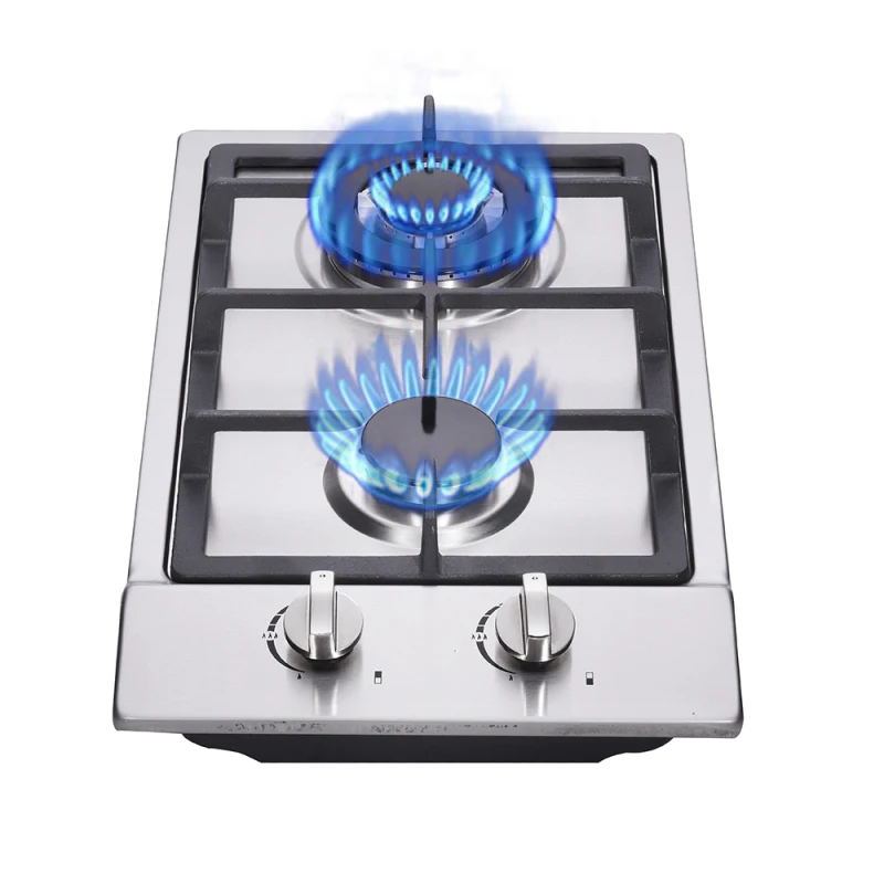 

AUPORO 12" Gas Cooktop 2 Burners Drop-in Propane Natural Gas Cooker Gas Stove LPG/NG Dual Fuel Stainless Steel for RVs Home
