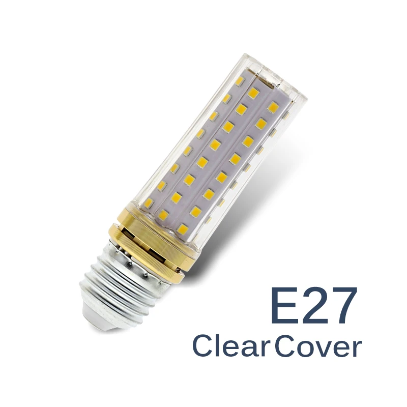 E27 Clear Cover Светодиодный лампочка E27 9 Вт AC86-265V 80 светодиодный s Прозрачный/молочный Чехол Высокая яркость без мерцания энергосберегающий светодиодный светильник светодиодный кукурузная лампочка - Испускаемый цвет: E27 Clear Cover