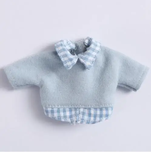 blue shirt Одежда для кукол футболка с капюшоном и длинными рукавами с героями мультфильмов/короткие штаны для ob11, obitsu11, Molly, 1/12bjd, Одежда для куклы, аксессуары для куклы - Цвет: blue shirt