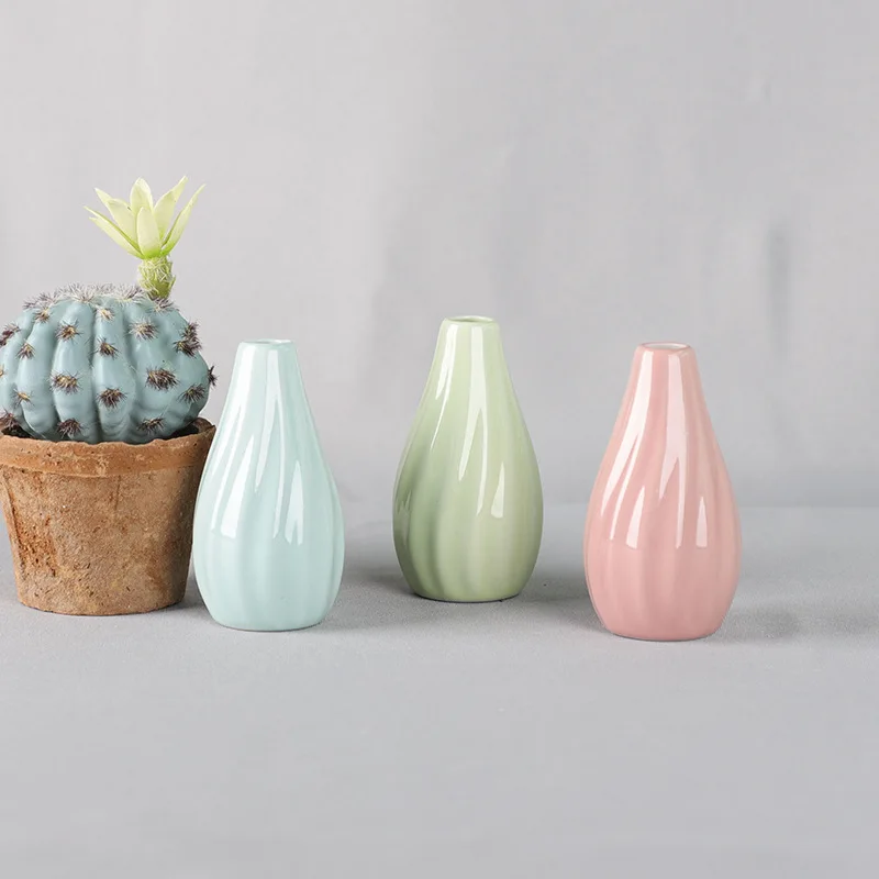 Полосатая ваза керамическая Маленькая искусство в европейском стиле украшение