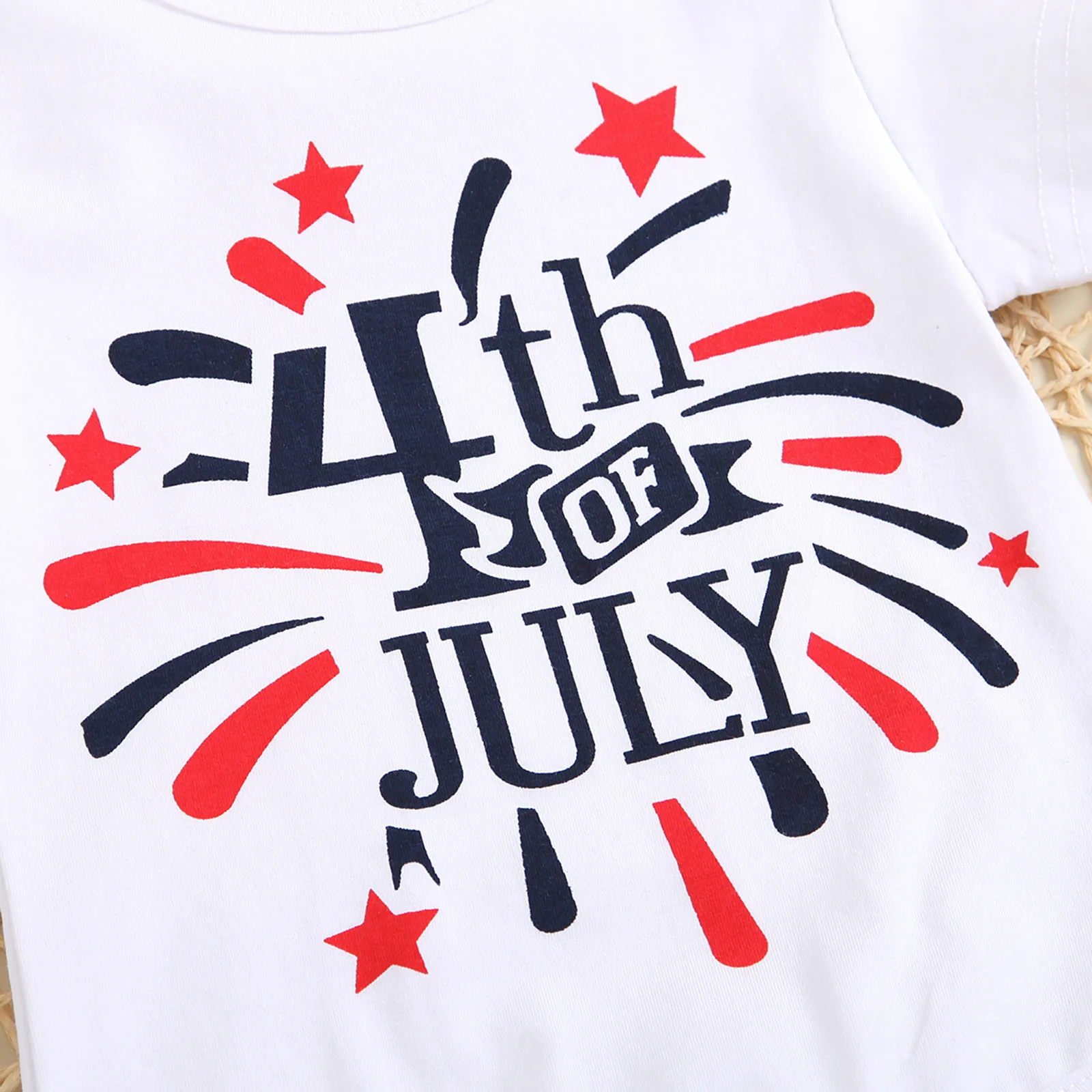 

Baby 4th-of-July Letter Romper+Suspender Stripe Skirts Outfit Bow Headwear Set Summer Cotton Girls Jumpsuit dziewczyna zestawy
