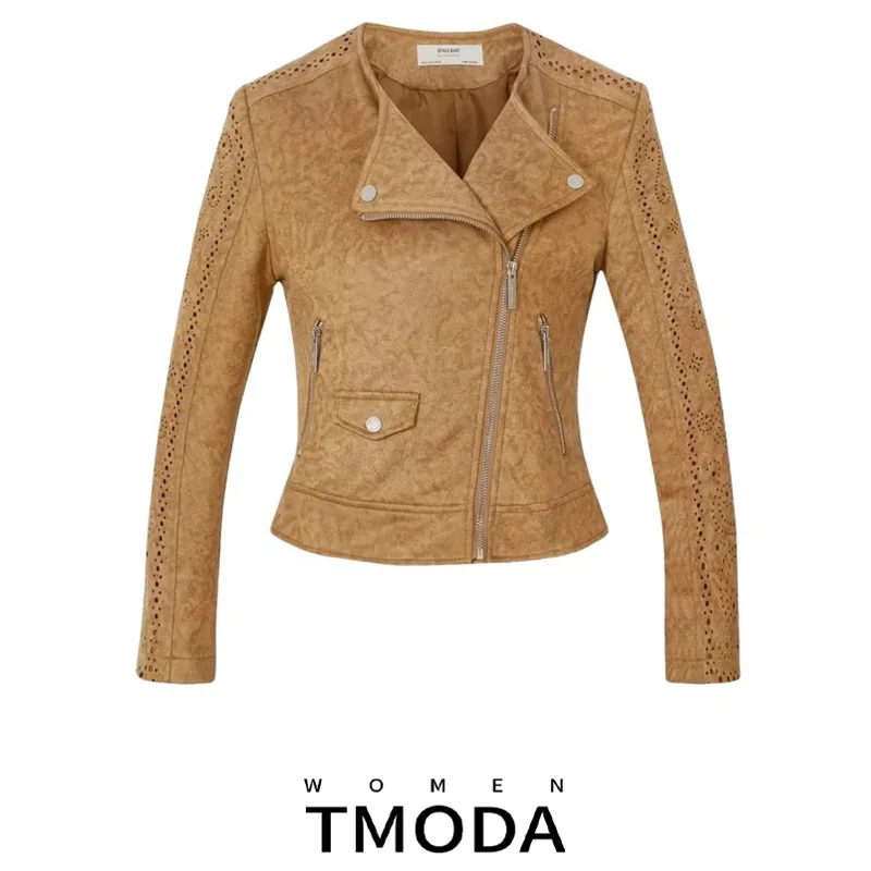 Женская замшевая куртка TMODA265 из искусственной кожи на осень и зиму женская