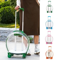 acrylic universal pet supplies travel carrier with wheel pet trolley bag safe for outdoor