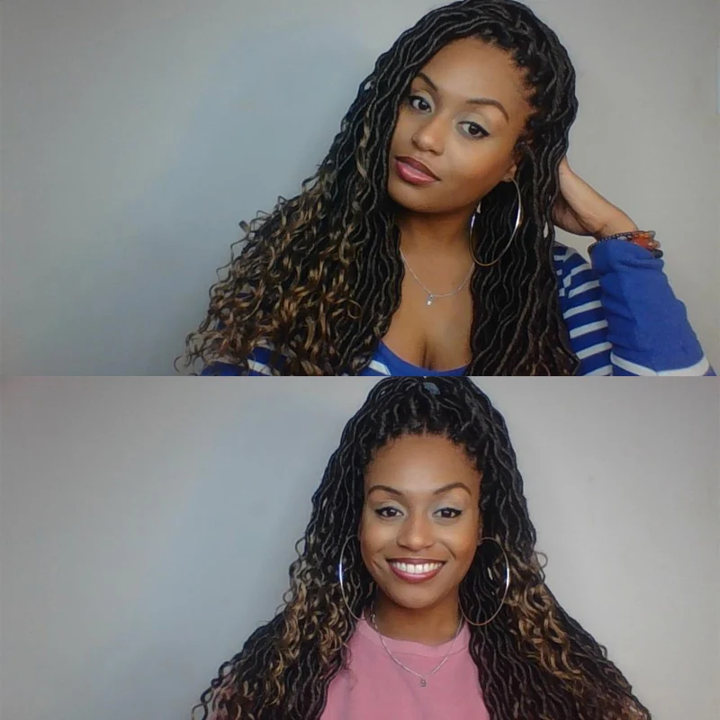 2 шт. синтетические волосы для наращивания в богемном стиле|Вьющиеся дреды| |