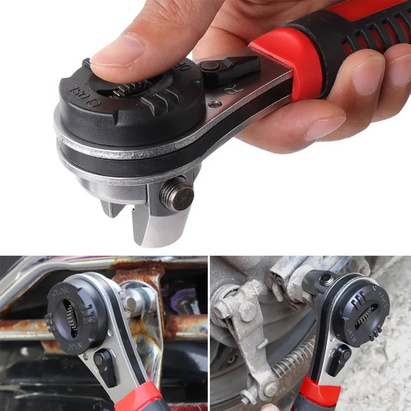 

1pc 6-22mm Ratchet Adjustable Wrench Universal Key Torque Wrench Spanner Pipe Wrench Multitool for Home Car Repair