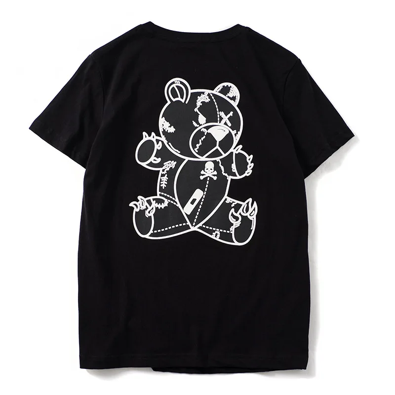 Новинка высокие 19ss мужские футболки с черепом куклой в стиле хип-хоп уличные