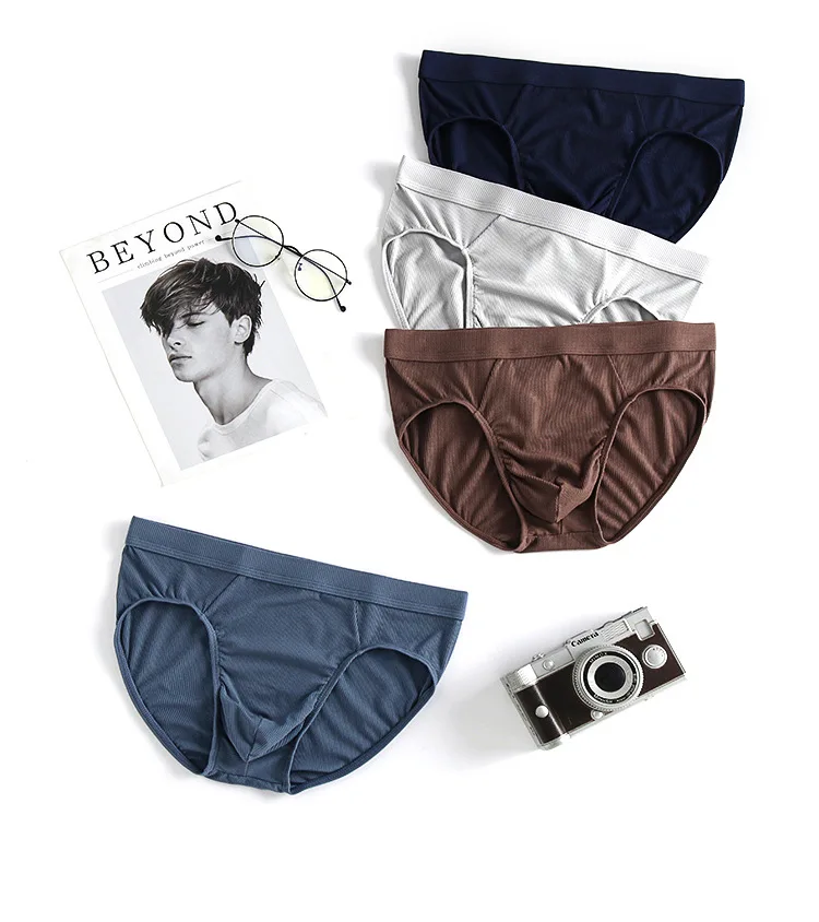 Трусы брифы мужские из модала пикантное дышащее удобное нижнее белье средняя