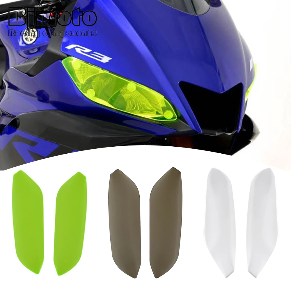 

Bjmoto Motorcycle Lighting Front Headlight Protective Cover For Yamaha R3 YZF-R3 2019 2020 Headlamp Screen Protective Cover
