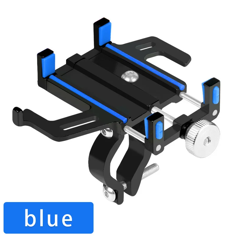 Blue Алюминиевый держатель для телефона на велосипед, мотоцикл, для смартфона, регулируемая поддержка, gps, велосипед, MTB, руль, подставка для телефона, кронштейн - Цвет: Blue