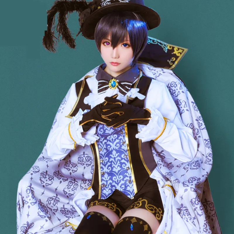 Новый Аниме Kuroshitsuji Black Butler Костюмы для косплея Ciel Phantomhive Для женщин мужчин ролевые
