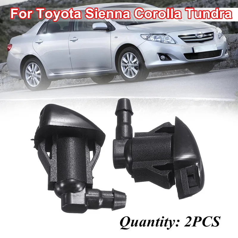 

Front Windshield Washer Nozzles Replacement for Toyota Sienna 04-10 Corolla Solara Tundra Replaces OEM 85381-AE020 Spray Jet