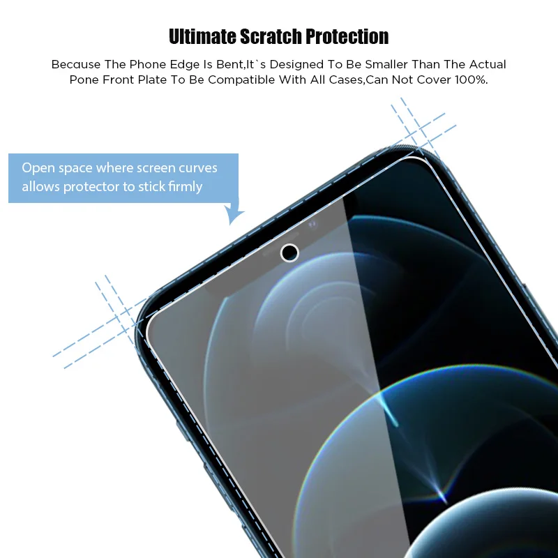 2 в 1 Защитное стекло для iPhone 12 11 Pro Max X XR XS 7 8 6 6S Plus Se 2020 | Мобильные телефоны и
