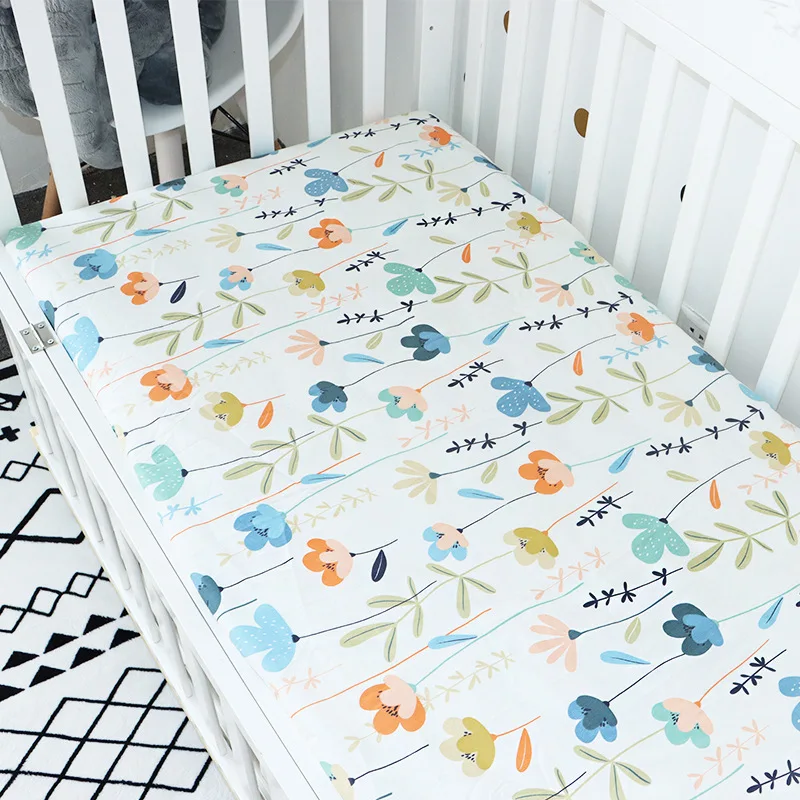 

Baby Bed Linen Crib Sheets Cotton Baby Sheet Mattress Protector Cover Dinosaur Animals Bed Bedspread Cot Cradle Bedding Drap 130