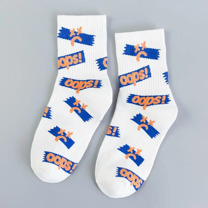 Hip Hop Ladies Students Letter Crew Sock Girls Print Cotton Socks Woman Summer Winter Soft Letters Embroidered Ankle Socks