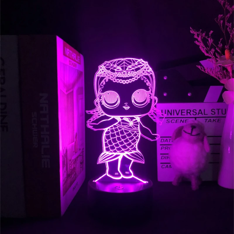 Милые блестящие куклы цветные страницы 3D Ночная игра для спальни Декор милый