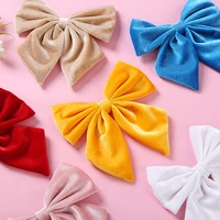 30pclot large 6inch velvet bow with clip baby girls velvet bows nylon headband hairpins kids hairgrips party hair accessories
