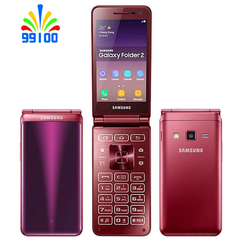 Оригинальный разблокированный сотовый телефон-раскладушка Samsung Galaxy Folder2 G1650 3 8