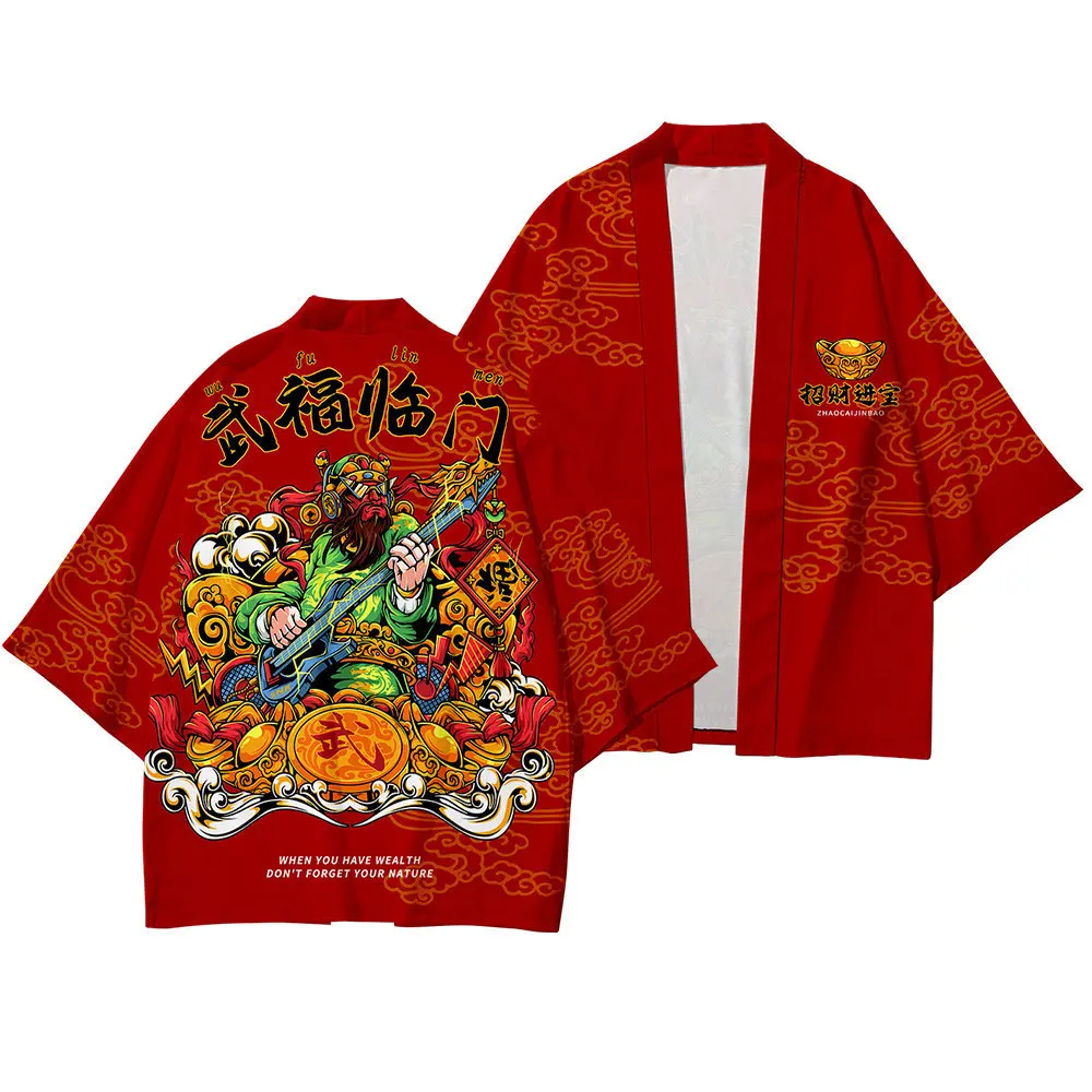 

Summer Printed Traditional Japanese Couple Clothing Kimono Pants Men Retro Yukata Asian Fashion Tang Suit Harajuku Hanfu Jacket