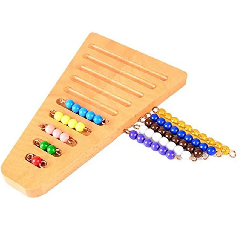 

Genuine Bead Stair Montessori Math Manipulatives Kindergarten High Quality Color Beads Stair and Arranging Rack