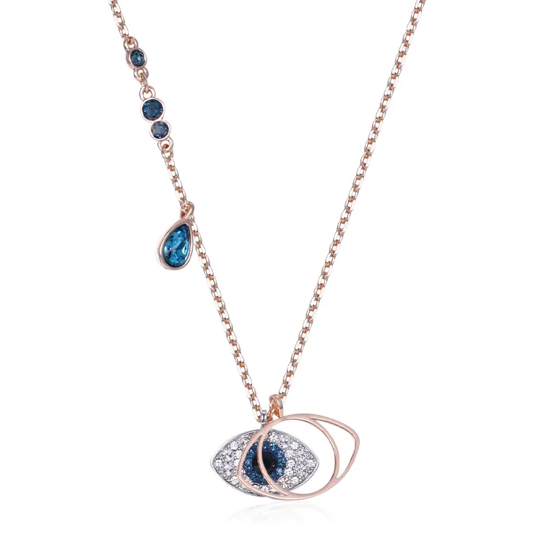 

Devil's Eye Necklace Female Rose Gold Classic Accessory For Girlfriend For Mom